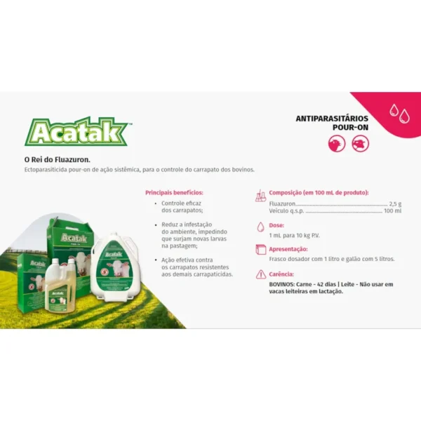 ACATAK POUR-ON 1L | Controle de Carrapato em Bovinos - Imagem 2