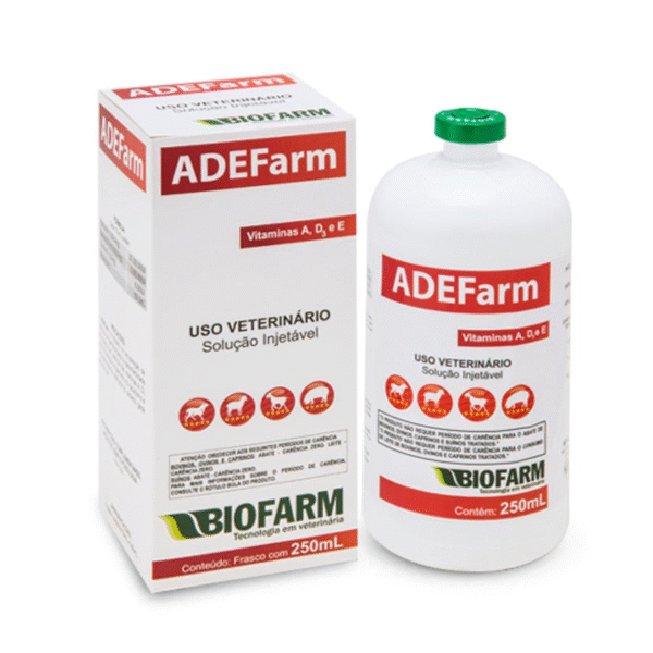 Ade Farm Injetável Biofarm 250 ML | tratamento do raquitismo e da osteomalácia