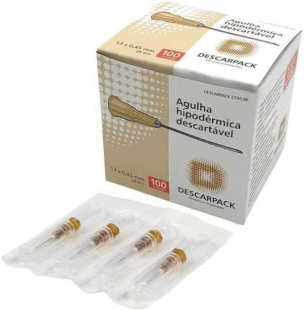 AGULHA DESCARTAVEIS 13 X 4,5 COM 100