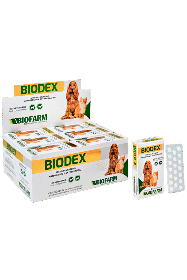 Biodex comprimidos - Biofarm | Anti-inflamatório, antialérgico e antirreumático - 1 caixinha