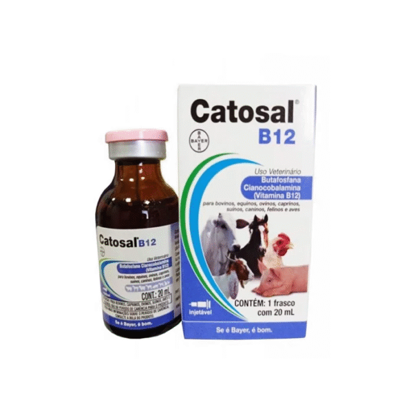 Catosal B12 20ml | Suplemento injetável de fósforo orgânico e vitamina B12