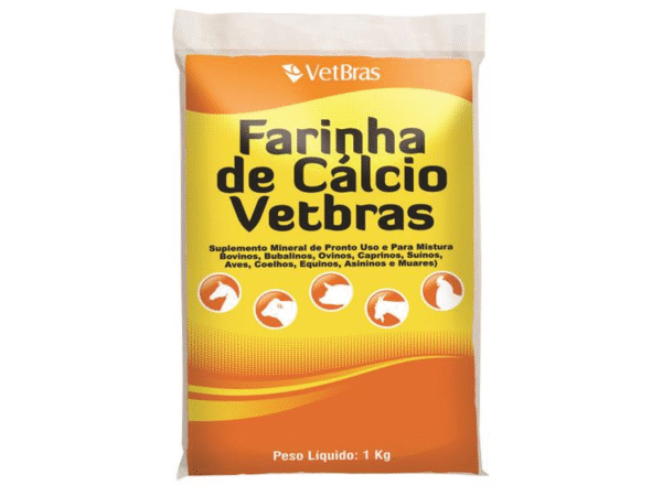 FARINHA DE CALCIO VETBRAS 1KG FARDO | Suplemento mineral