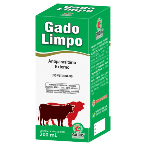 Gado Limpo 200mL - Calbos | Tratamento para combater carrapato, larvas de moscas em geral