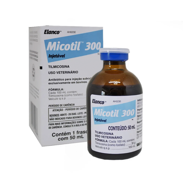 MICOTIL INJETAVEL 300 50ML | tratamento de doenças respiratórias em bovinos