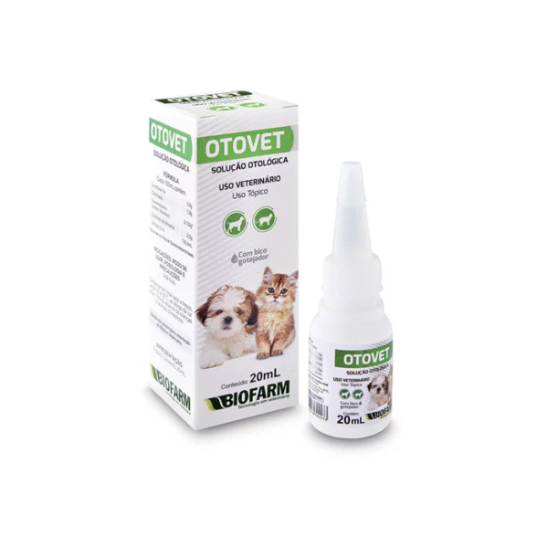 Solução Otológica Otovet Biofarm para Cães e Gatos 20ml
