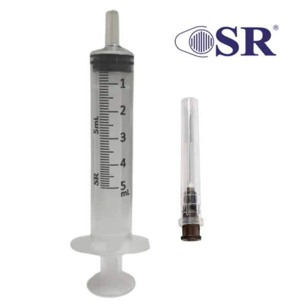 SERINGA 5ML COM AGULHA de 25X0,7 - VENDA MINIMA 50 UNIDADES