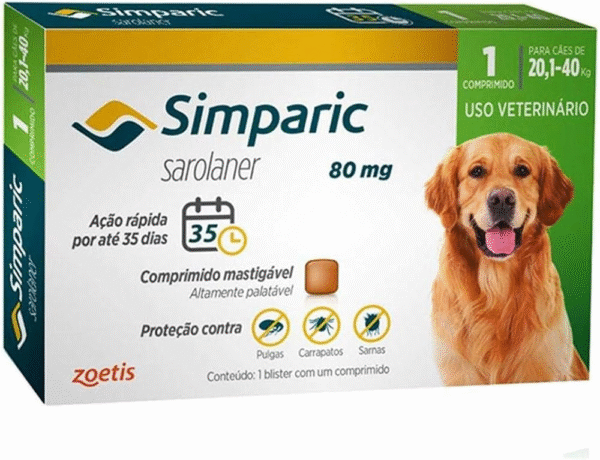SIMPARIC 80MG 1 COMPRIMIDO | Antipulgas e Carrapatos