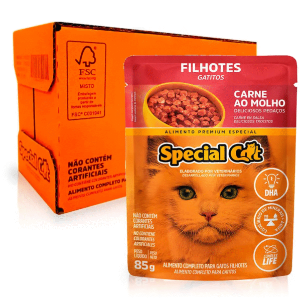 SPECIAL CAT ULTRALIFE SACHE FILHOTE CARNE 12 unidades de 85G