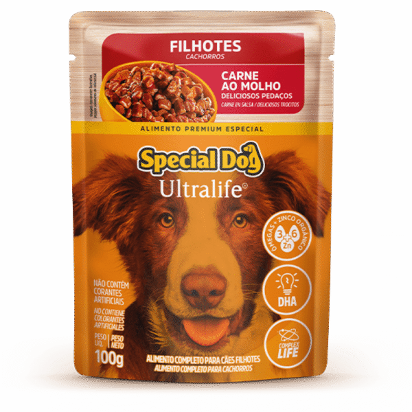 SPECIAL DOG ULTRALIFE SACHE FILHOTE CARNE 12 unidades de 100G