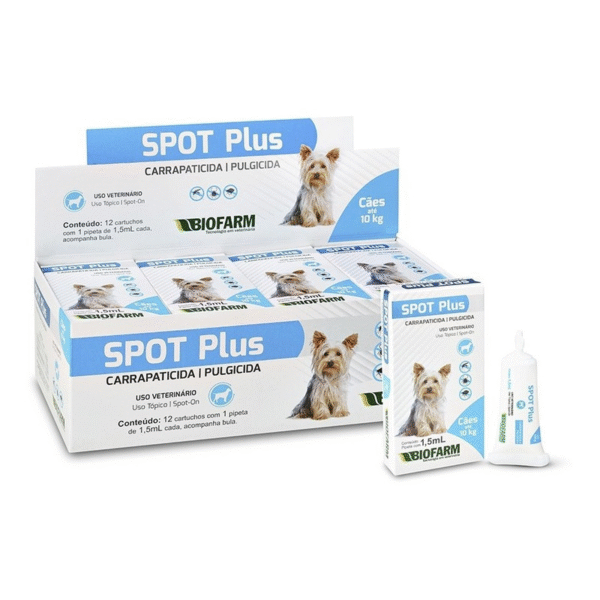 SPOT PLUS 1,5 mL | Controle e prevenção de infestações de pulgas e carrapatos