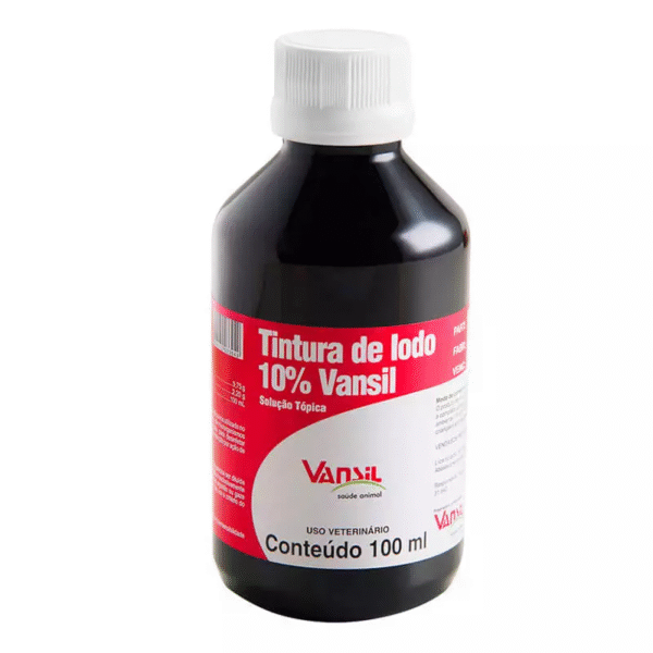 TINTURA DE IODO 10% VANSIL 100ML | Antisséptico para Bovinos e Equinos