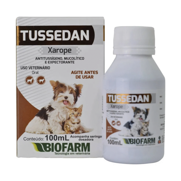 TUSSEDAN XAROPE 100ML | Tratamento de tosse e gripe de cães e gatos