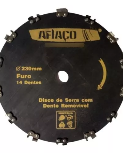 DISCO COM DENTES REMOVIVEIS 230mm FURO 1 14 DENTES