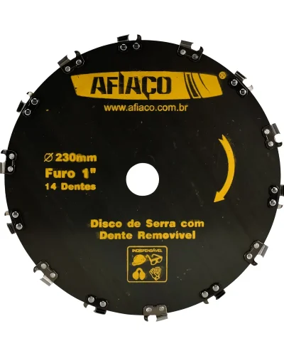 DISCO COM DENTES REMOVIVEIS 230mm FURO 1 14 DENTES