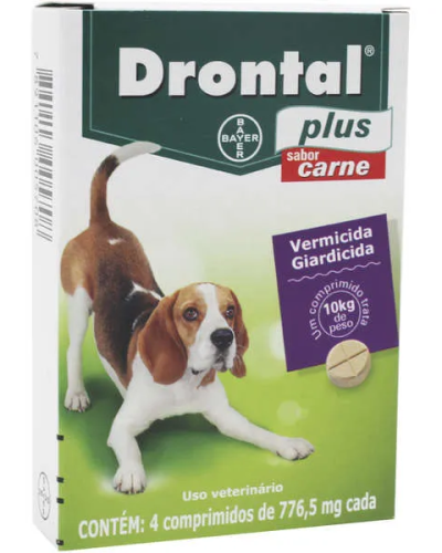 DRONTAL PLUS CARNE 10 KG COM 4 COMP
