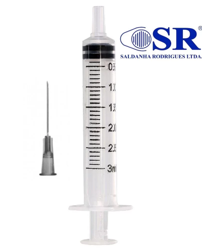 SERINGA 3ML PY COM AGUL 25X0,7, ROSQ. SR VENDA MIN 50 UN
