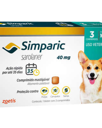 SIMPARIC 40MG COM 3 COMPRIMIDOS 10,1 A 20KG