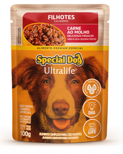 SPECIAL DOG ULTRALIFE SACHE FILHOTE CARNE 12X100G